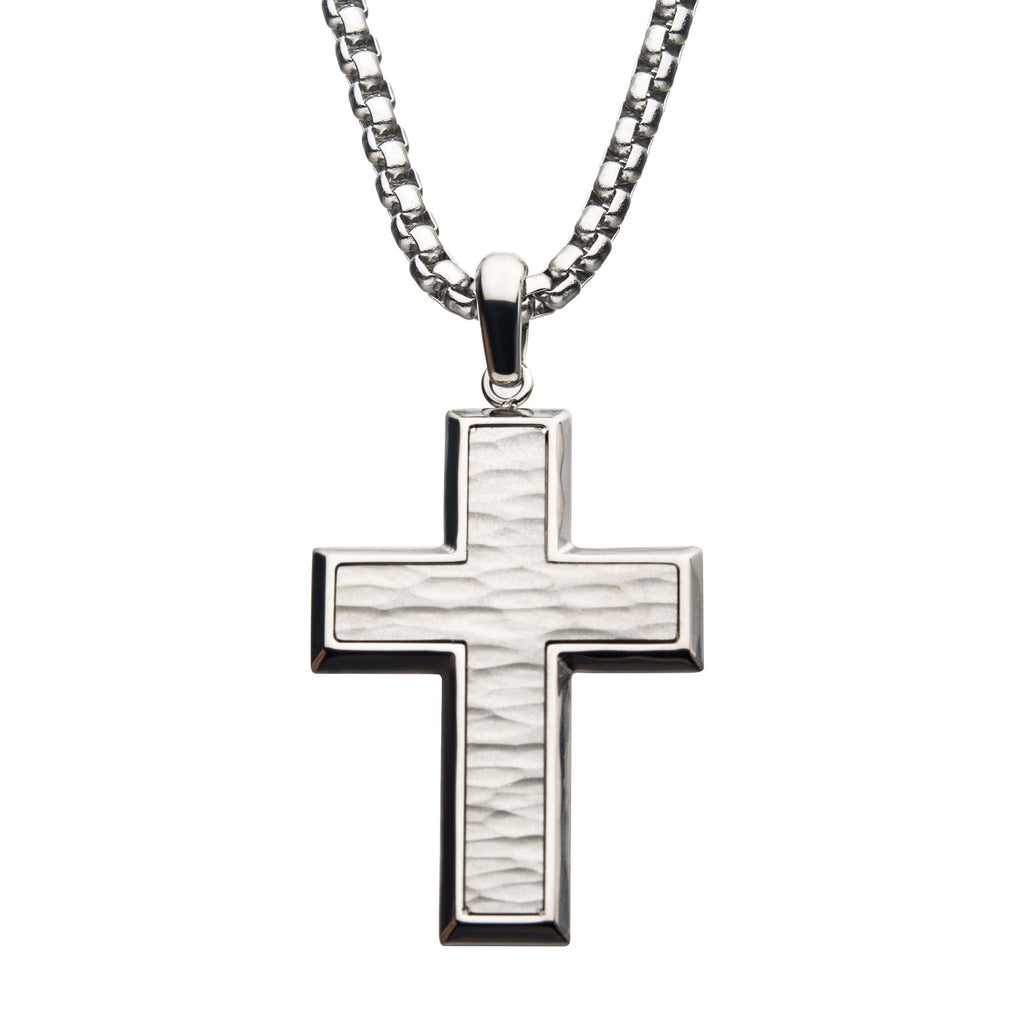 Steel Compact Cross Pendant