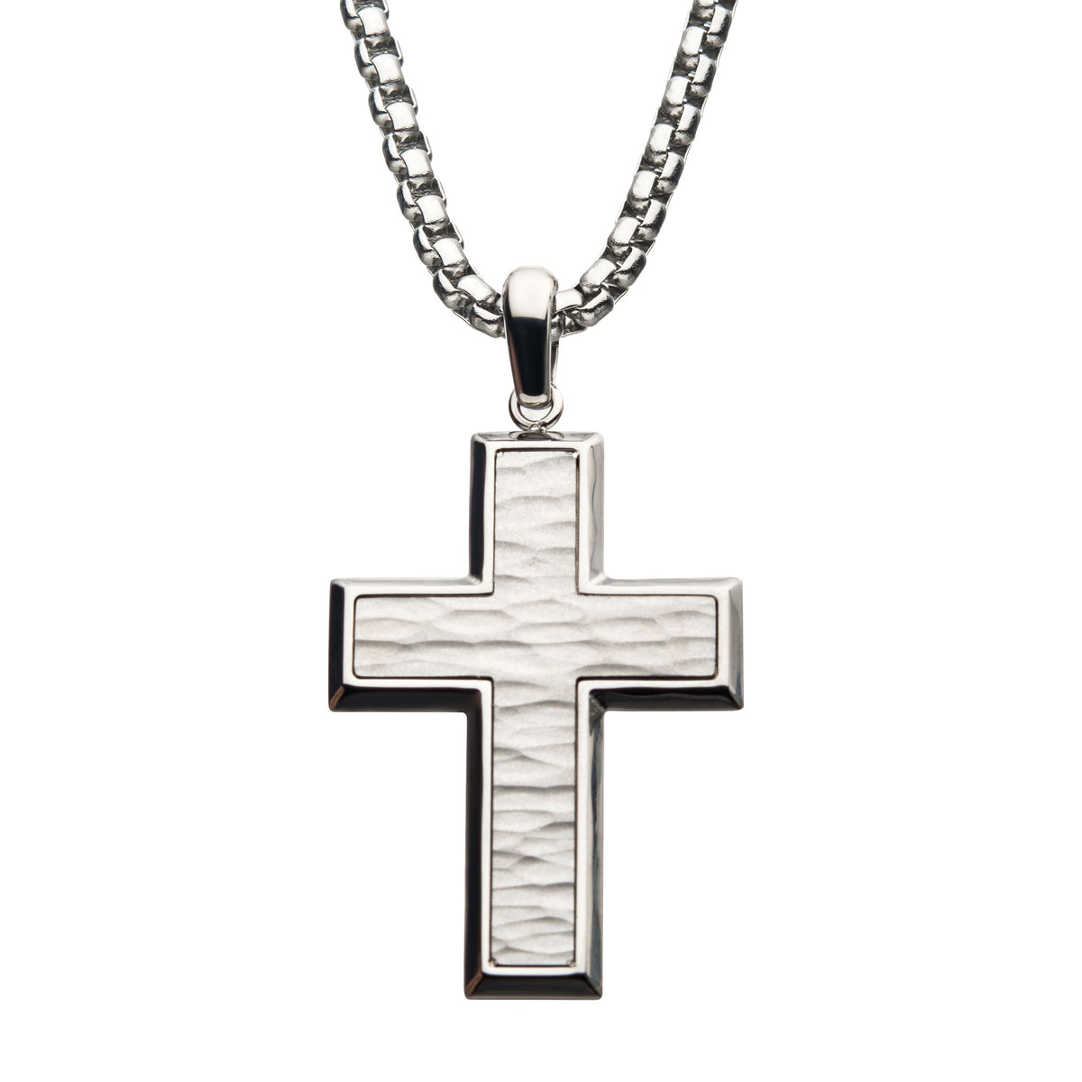 Steel Compact Cross Pendant