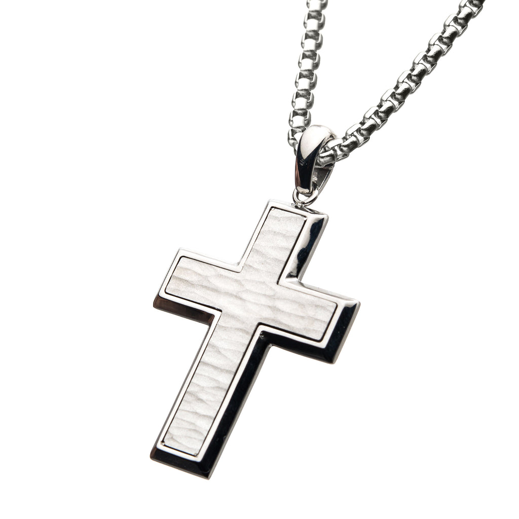 Steel Compact Cross Pendant