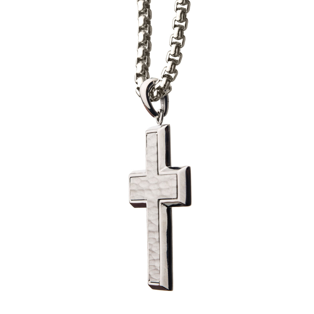 Steel Compact Cross Pendant