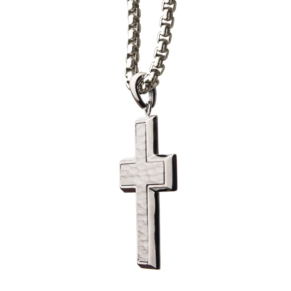 Steel Compact Cross Pendant