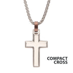 Steel Beveled Cross Pendant