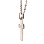 Steel Beveled Cross Pendant