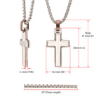 Steel Beveled Cross Pendant