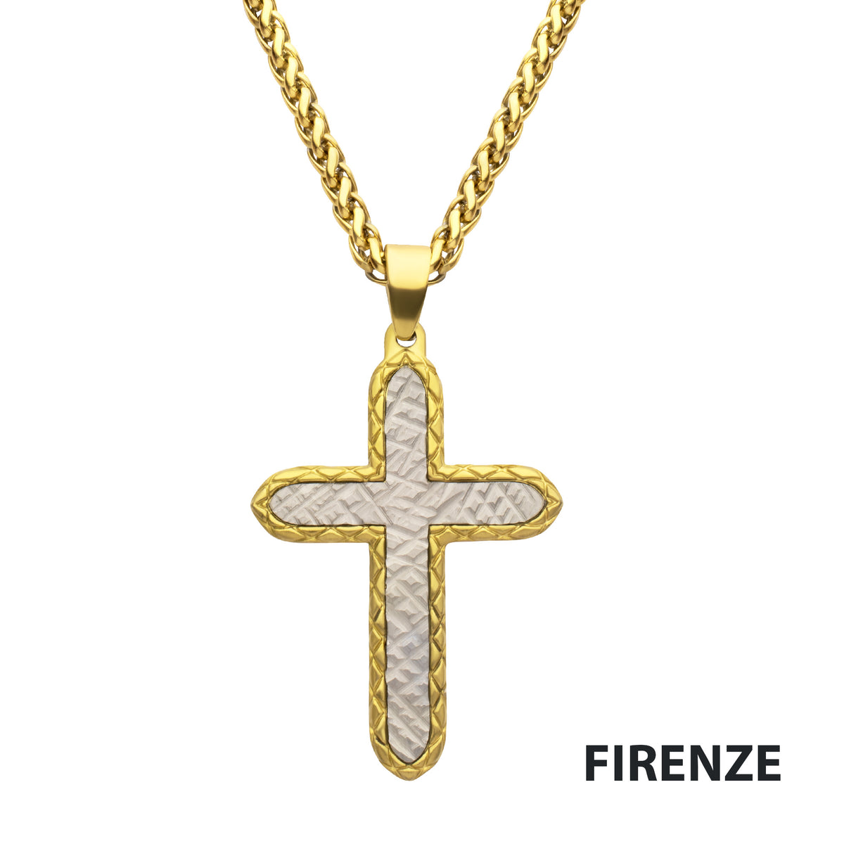 Gold Firenze Cross Pendant