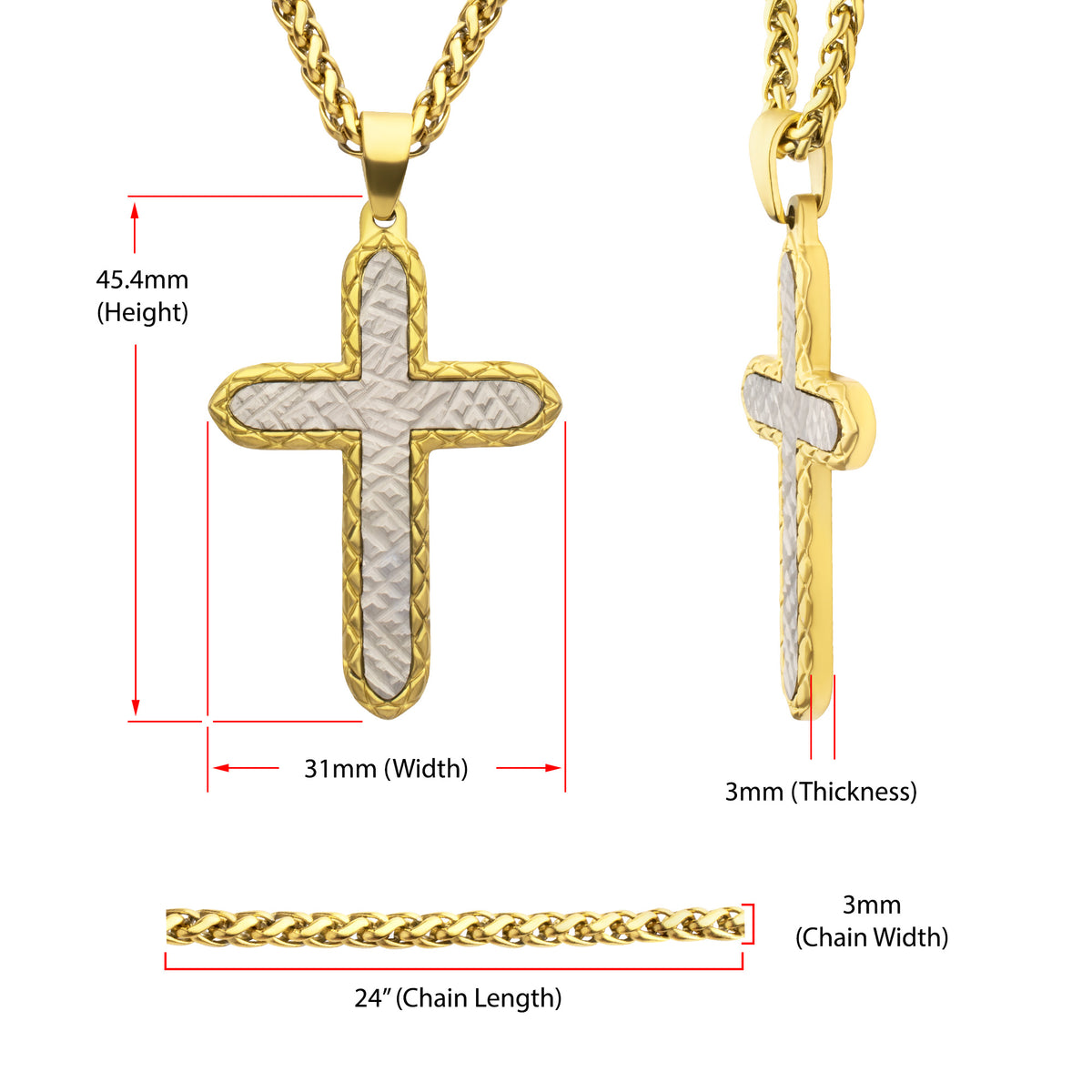 Gold Firenze Cross Pendant