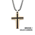 Carbon Rose Gold Cross Pendant