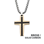 Carbon Rose Gold Cross Pendant