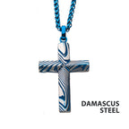 Damascus Cross Pendant