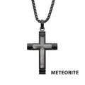 Black Meteorite Cross Pendant