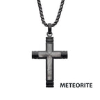 Black Meteorite Cross Pendant