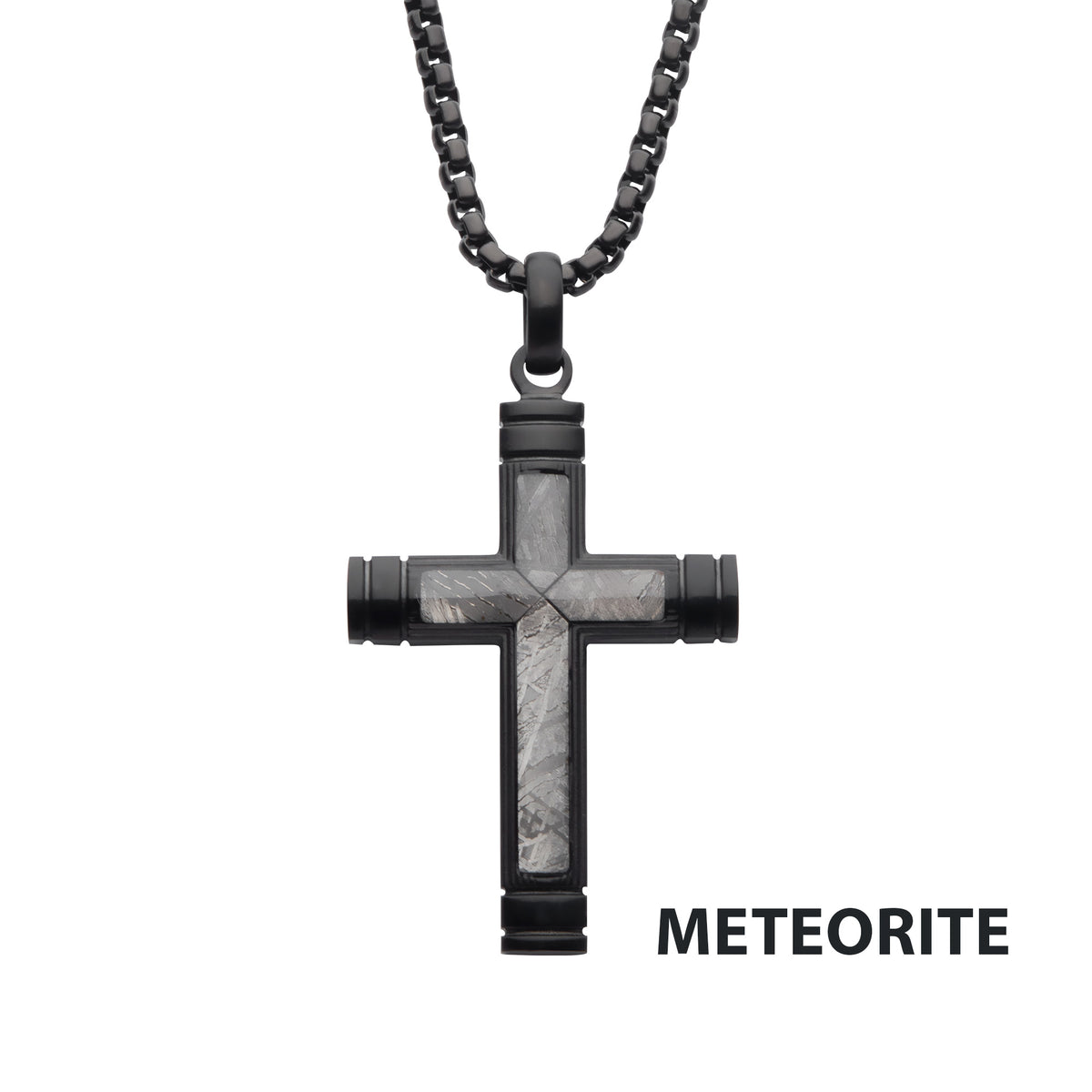 Black Meteorite Cross Pendant