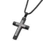 Black Meteorite Cross Pendant