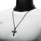 Black Meteorite Cross Pendant