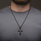 Black Meteorite Cross Pendant