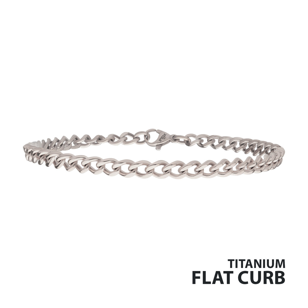 4.35mm Titanium Figaro Bracelet