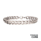 7.4mm Titanium Figaro Bracelet