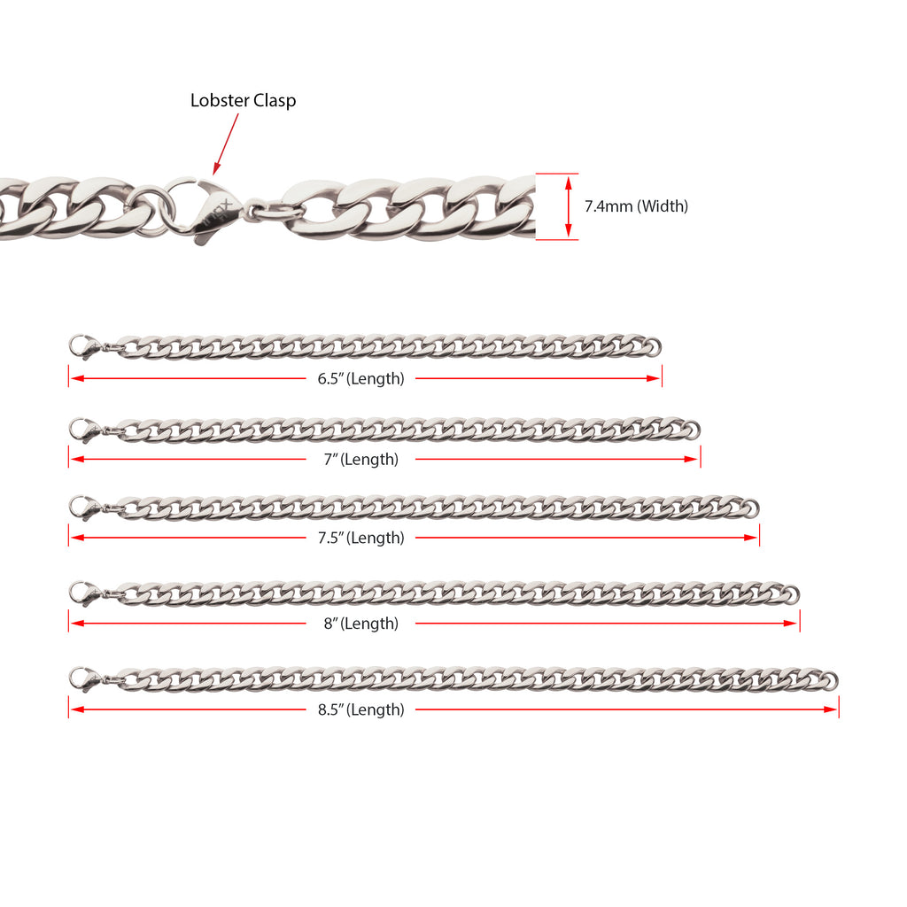 7.4mm Titanium Figaro Bracelet