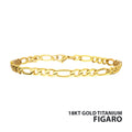 4.7mm Gold Titanium Figaro Bracelet