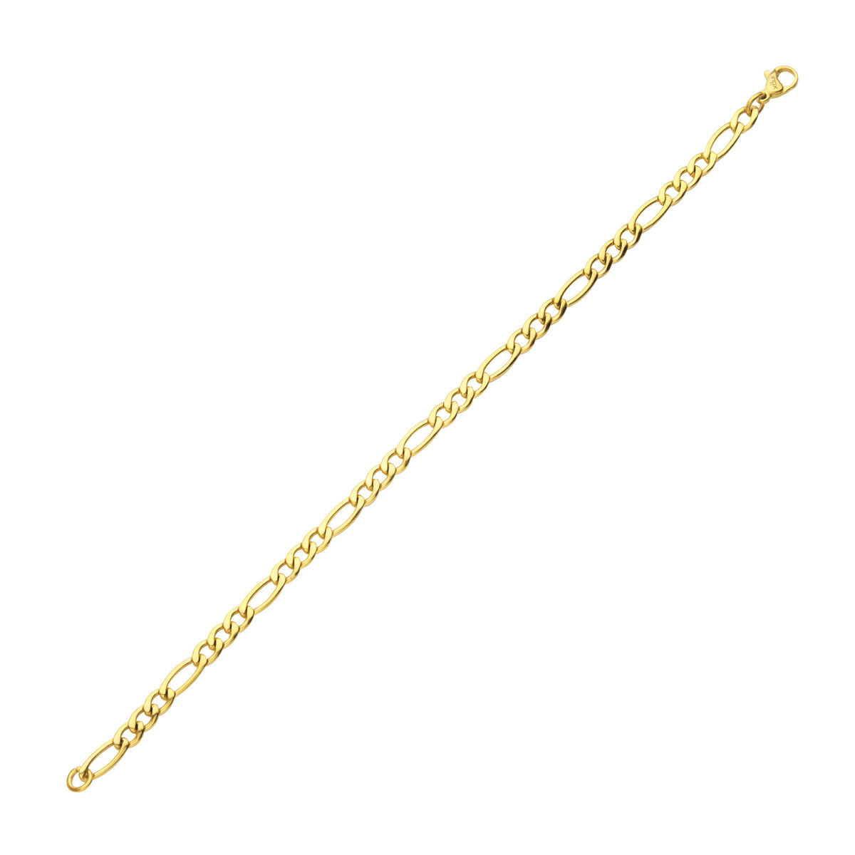 4.7mm Gold Titanium Figaro Bracelet