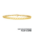 4.35mm Gold Titanium Figaro Bracelet