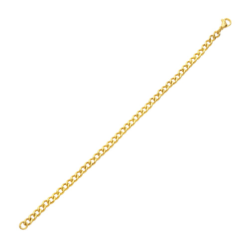 4.35mm Gold Titanium Figaro Bracelet