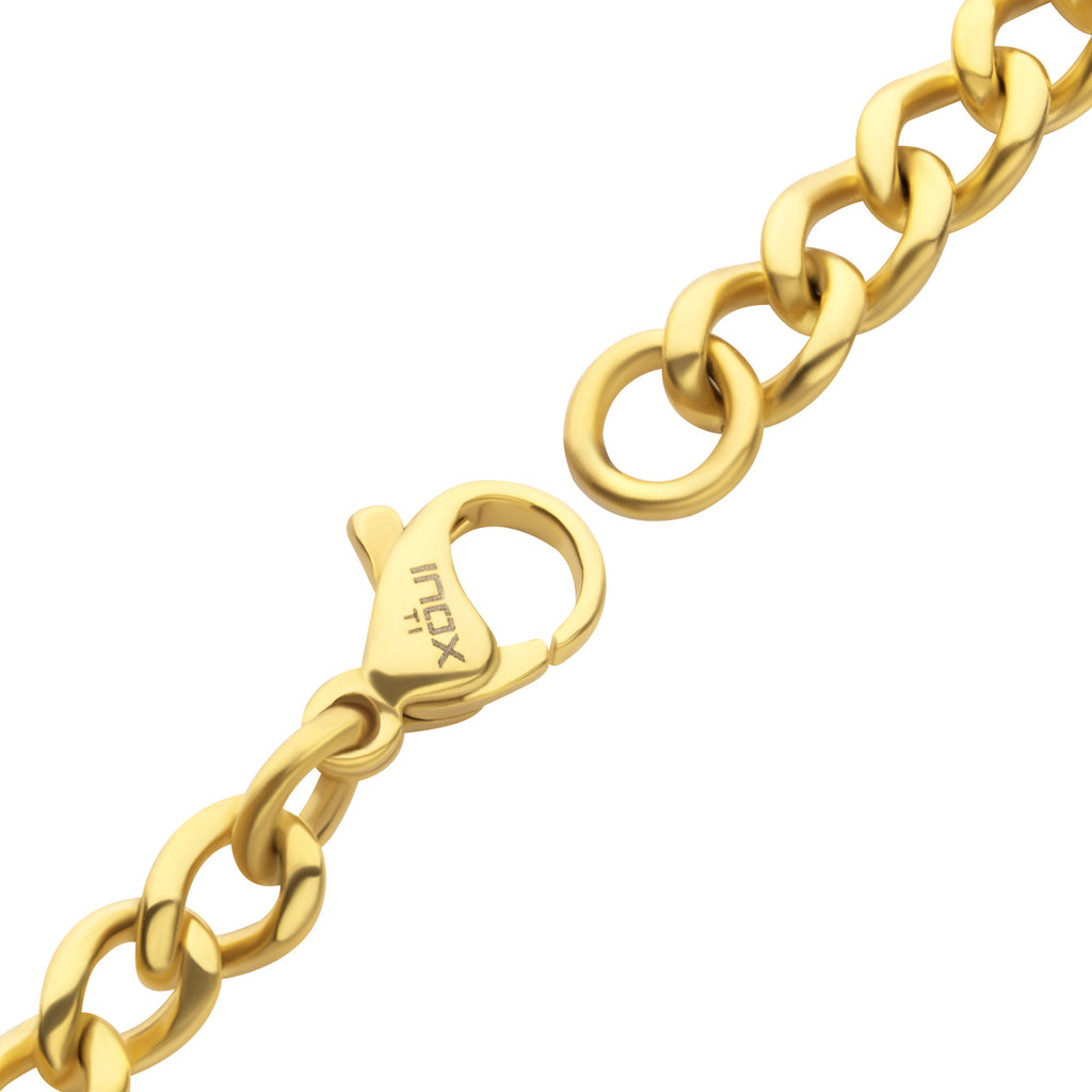 4.35mm Gold Titanium Figaro Bracelet