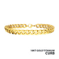 7.4mm Gold Titanium Figaro Bracelet