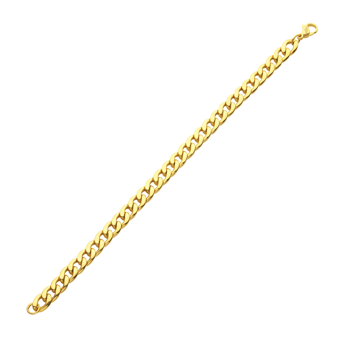 7.4mm Gold Titanium Figaro Bracelet
