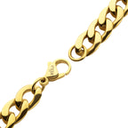 7.4mm Gold Titanium Figaro Bracelet