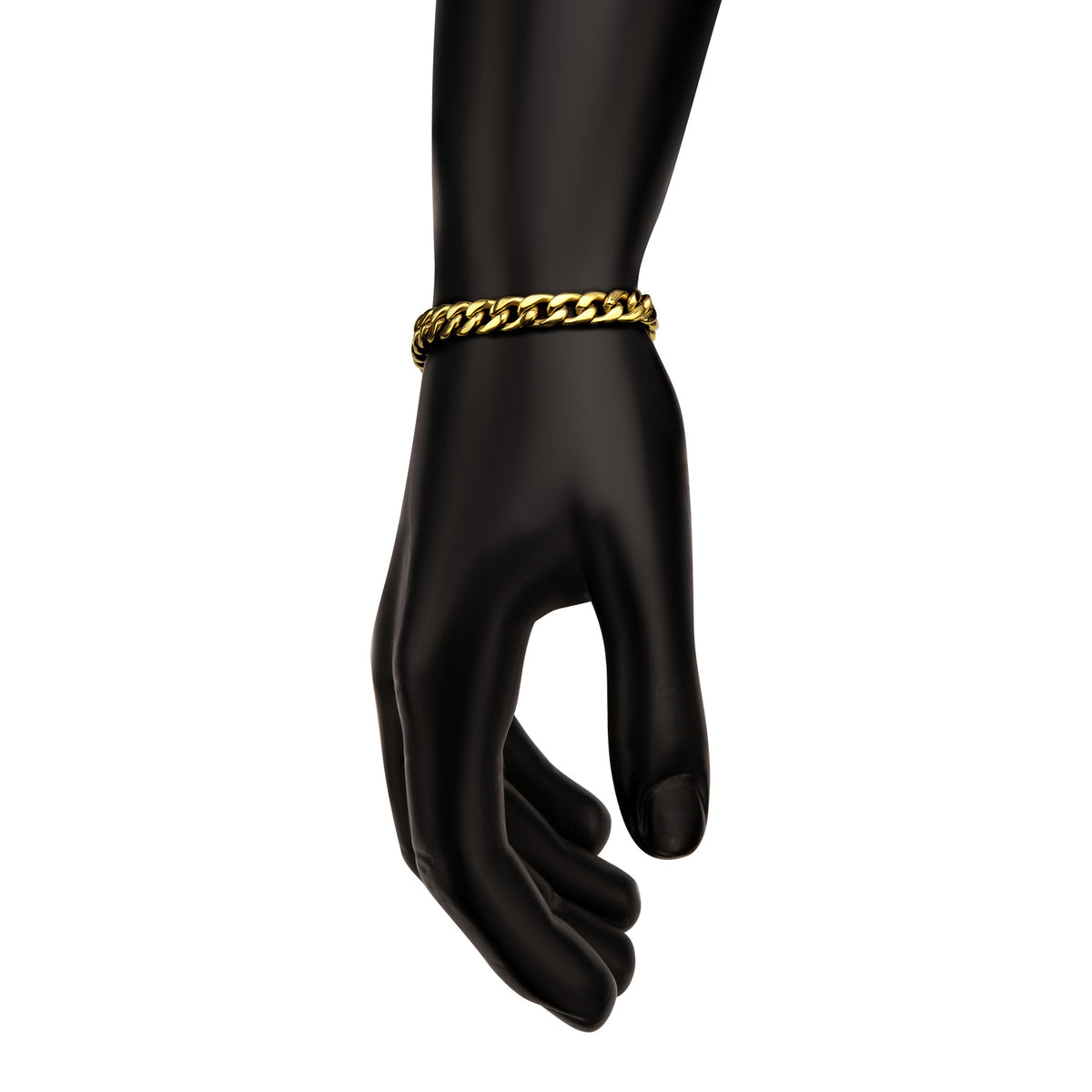 7.4mm Gold Titanium Figaro Bracelet