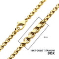 3mm Gold Titanium Figaro Necklace