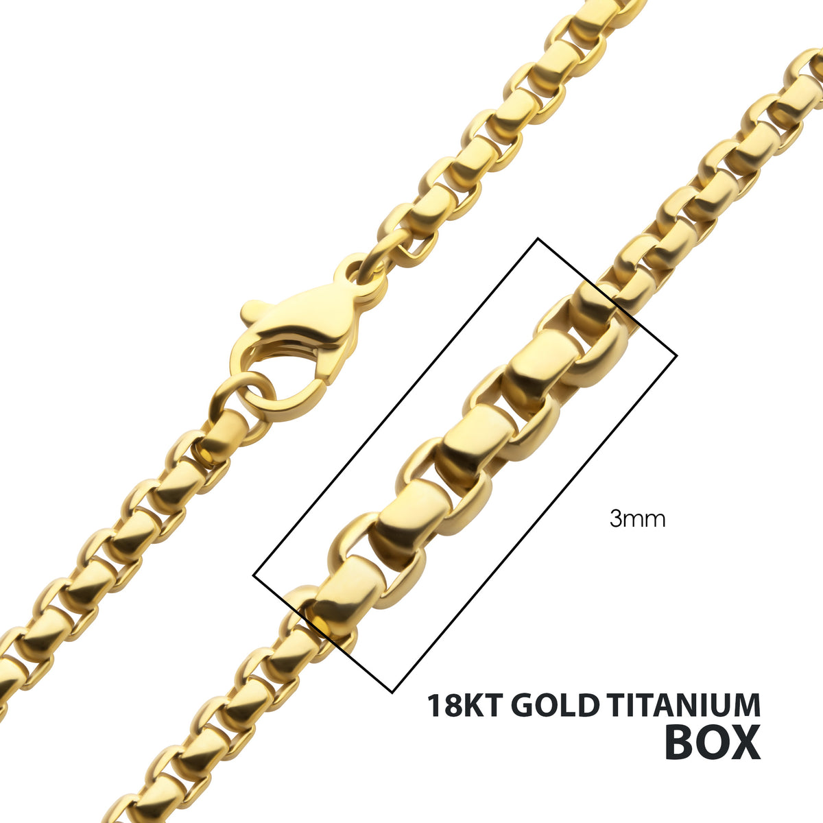 3mm Gold Titanium Figaro Necklace