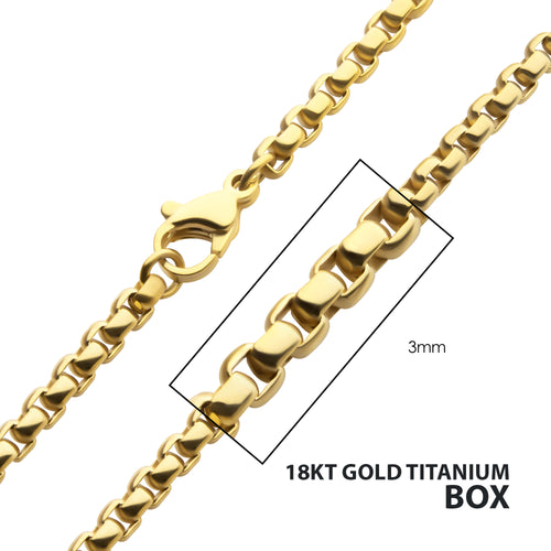 3mm Gold Titanium Figaro Necklace