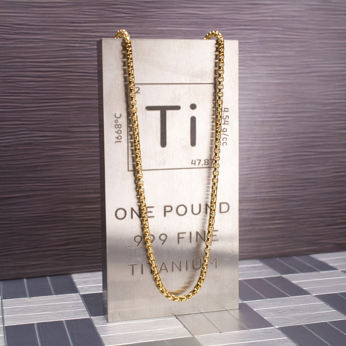 3mm Gold Titanium Figaro Necklace