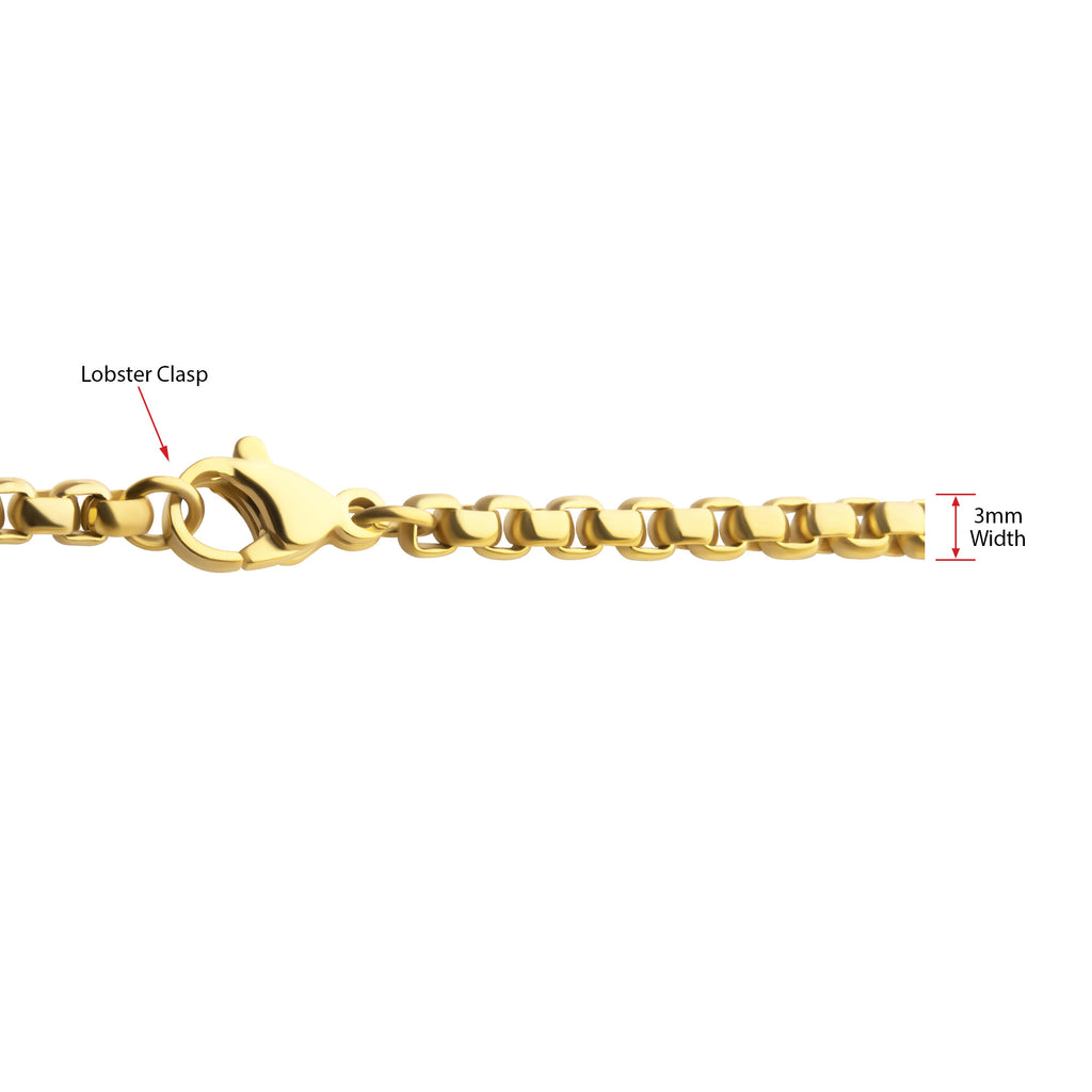 3mm Gold Titanium Figaro Necklace