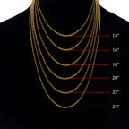 3mm Gold Titanium Figaro Necklace