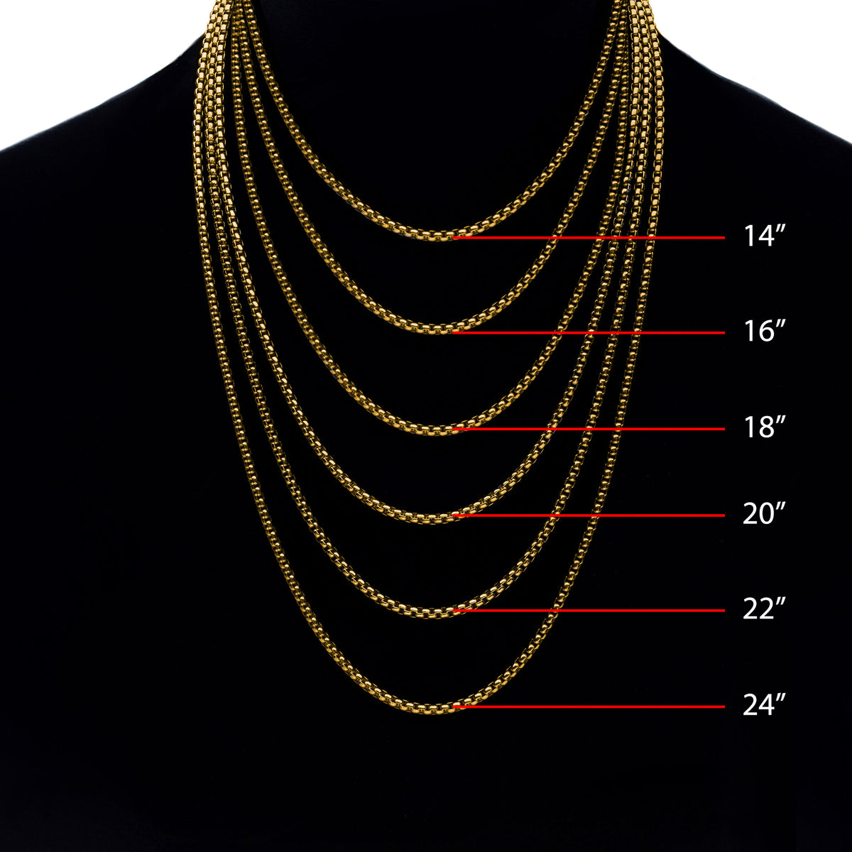3mm Gold Titanium Figaro Necklace