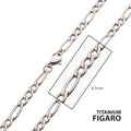 4.7mm Titanium Figaro Necklace