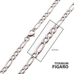 4.7mm Titanium Figaro Necklace