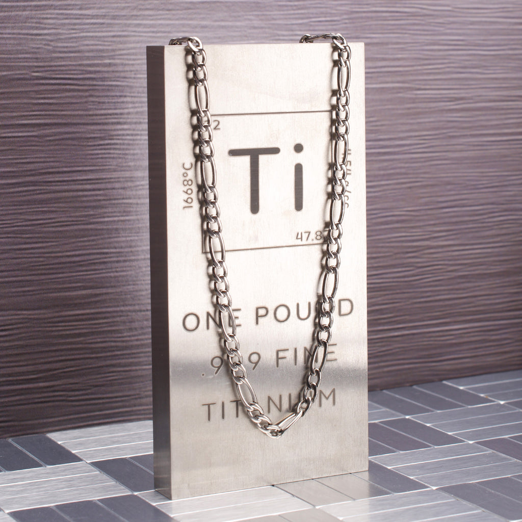 4.7mm Titanium Figaro Necklace