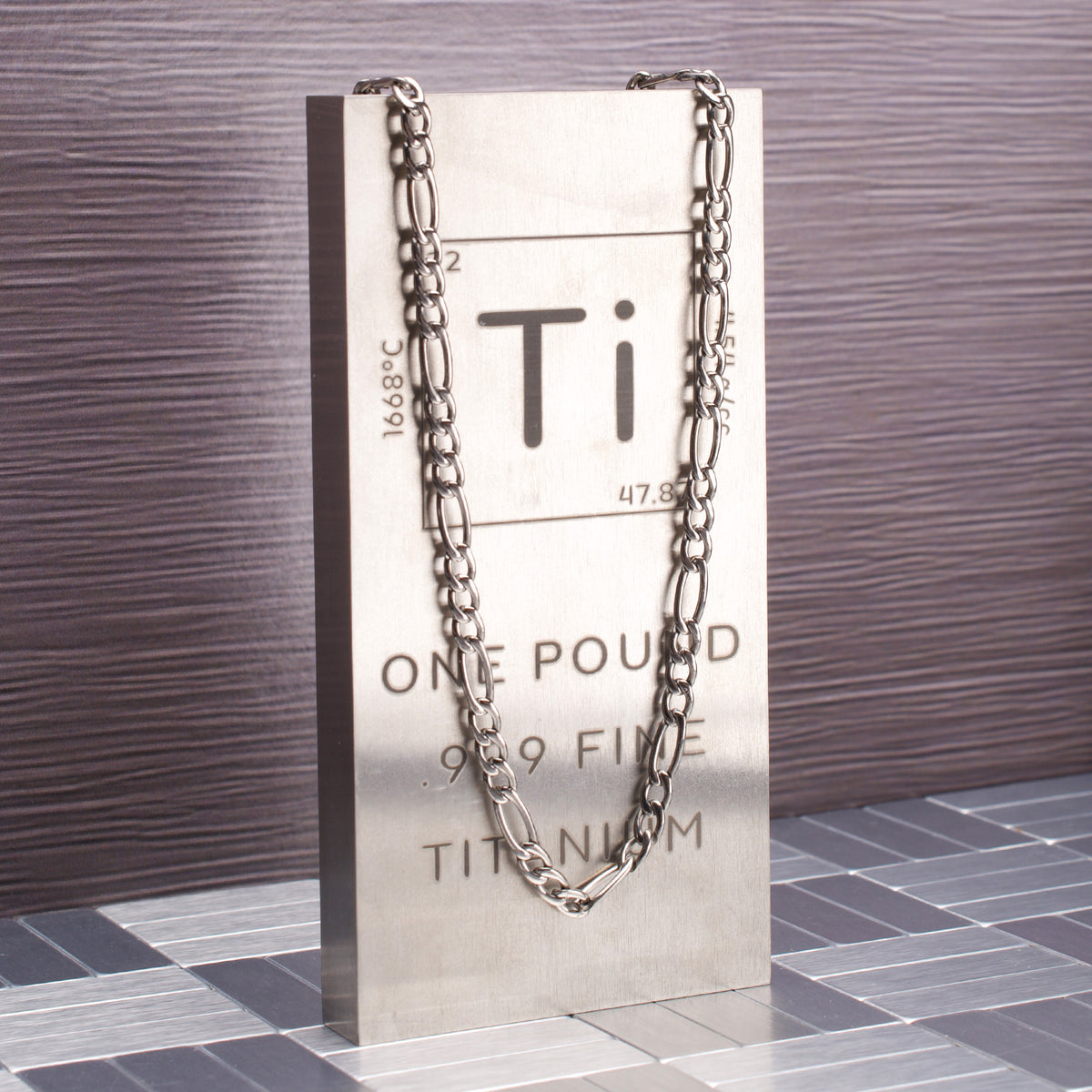 4.7mm Titanium Figaro Necklace