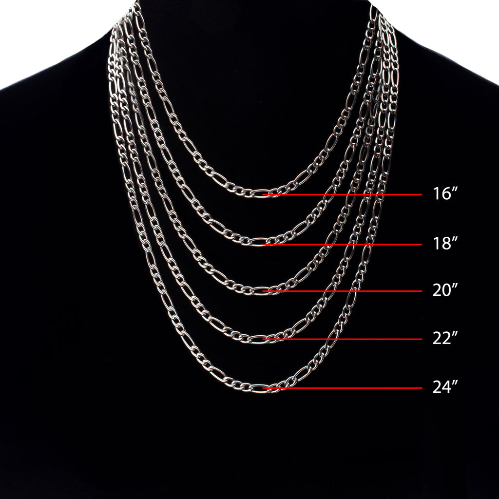 4.7mm Titanium Figaro Necklace