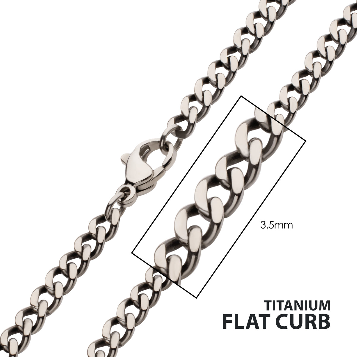 3.5mm Titanium Figaro Necklace