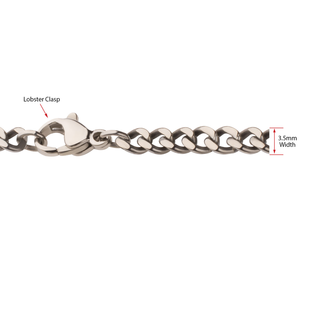 3.5mm Titanium Figaro Necklace