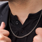 3.5mm Titanium Figaro Necklace