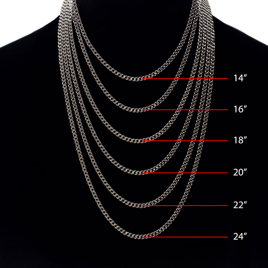3.5mm Titanium Figaro Necklace