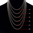 3.5mm Titanium Figaro Necklace