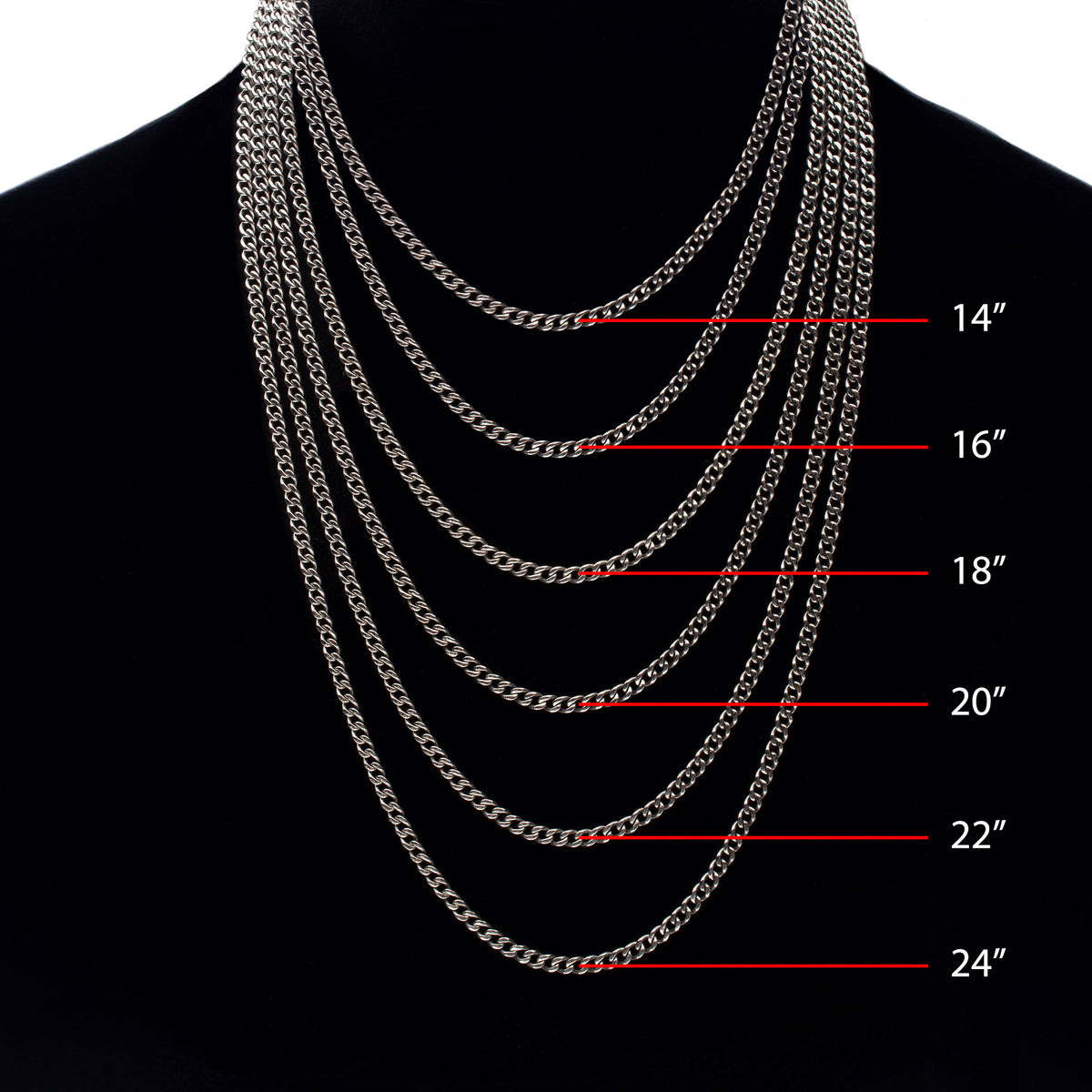3.5mm Titanium Figaro Necklace