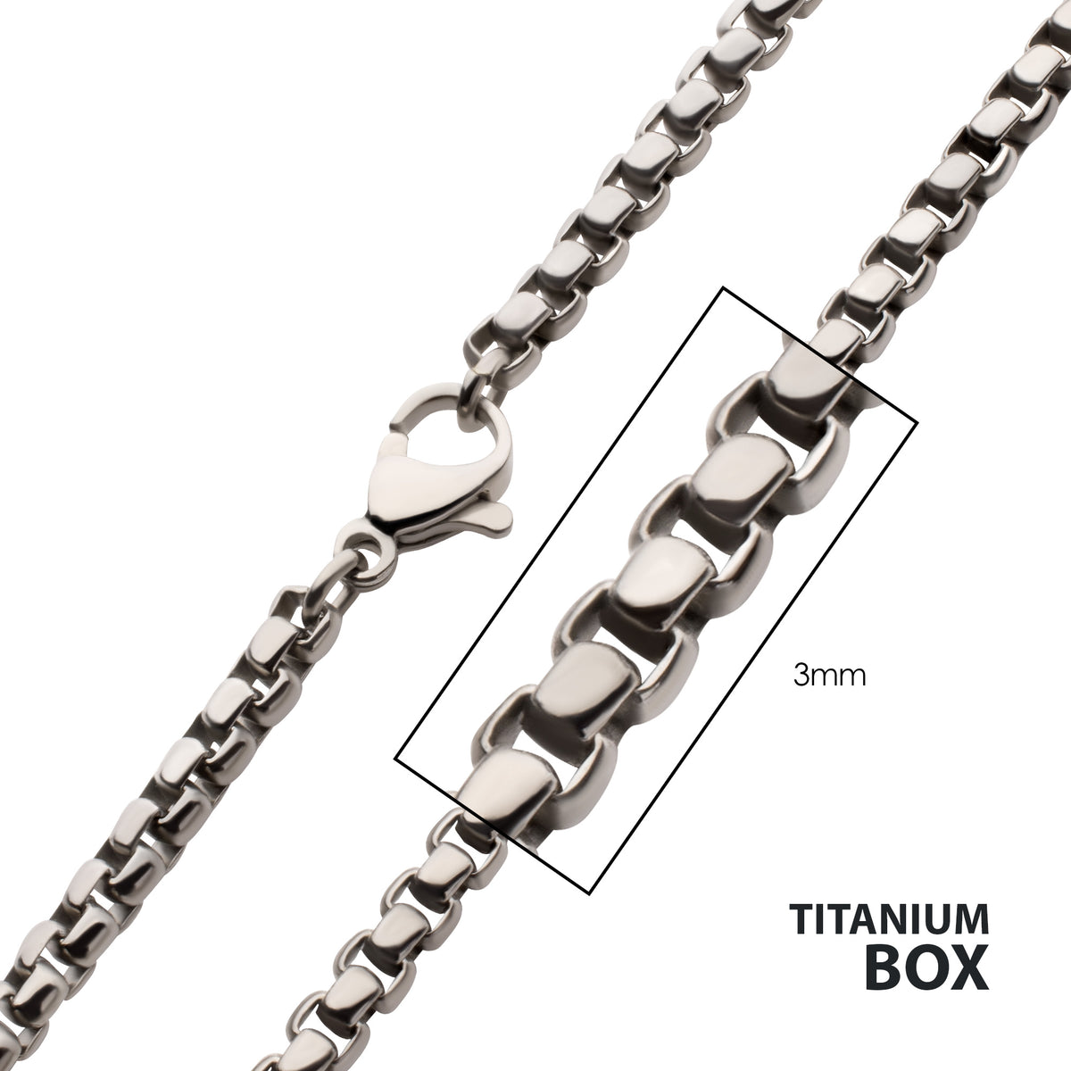 3mm Titanium Figaro Necklace